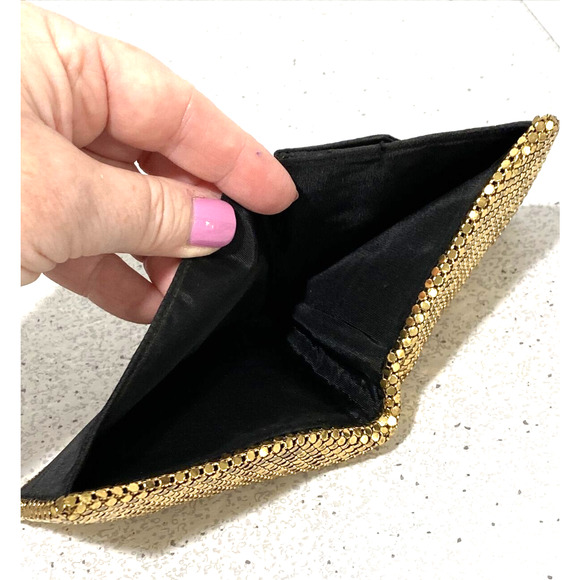 Vintage ladies wallet mid century golden metal mesh bifold coin pocket retro - Picture 6 of 7